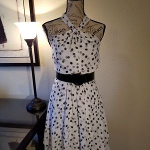 🎶White House Black Market black polka dot dress.